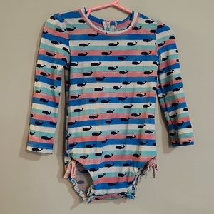 Hatley Nautical Whales Baby Rashguard Swimsuit Size 18-24 Months